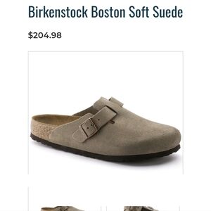 Birkenstock Boston Taupe Suede Clogs Men's 10